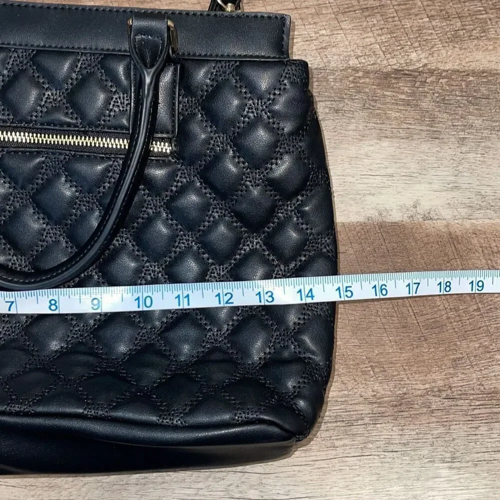 Ann Klein Womens Quilted Double‎ Handles Satchel Bag Black One Size NWOT